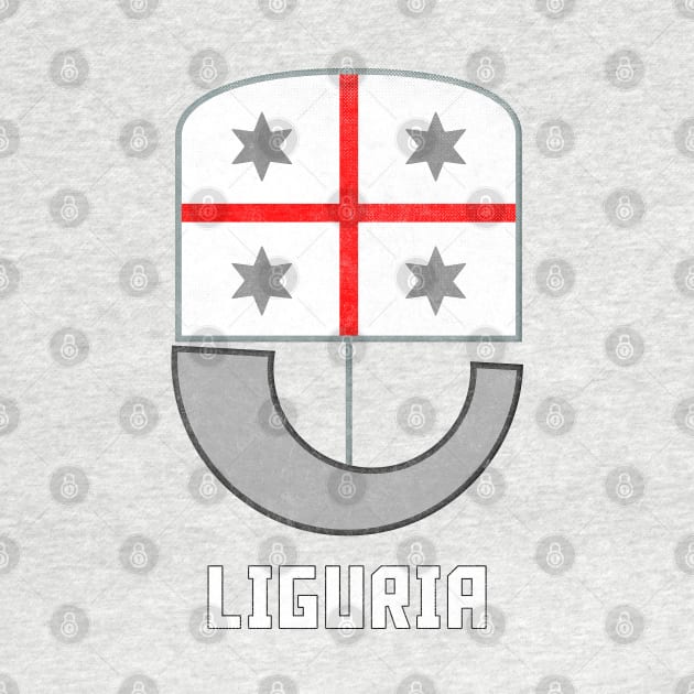 Liguria Italia / Region Flag Faded Style Design by DankFutura